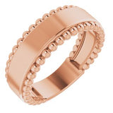 Engravable Beaded Ring Smooth Center - Luvona