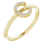 14K White .06 CTW Natural Diamond Initial Z Ring - Luvona