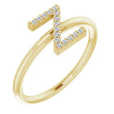 14K White .06 CTW Natural Diamond Initial Z Ring - Luvona