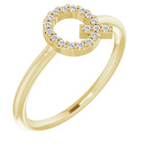 14K White .06 CTW Natural Diamond Initial Z Ring - Luvona