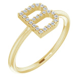 14K White .06 CTW Natural Diamond Initial Z Ring - Luvona