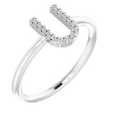 14K White .06 CTW Natural Diamond Initial Z Ring - Luvona