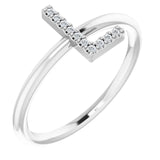 14K White .06 CTW Natural Diamond Initial Z Ring - Luvona