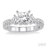 Past Present & Future Semi-Mount Diamond Engagement Ring