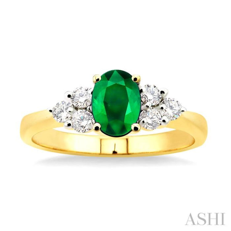 Oval Shape Gemstone & Diamond Ring