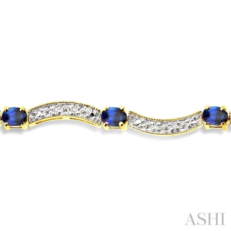 Oval Shape Gemstone & Diamond Bracelet