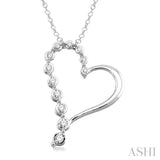 Silver Heart Shape Journey Diamond Fashion Pendant