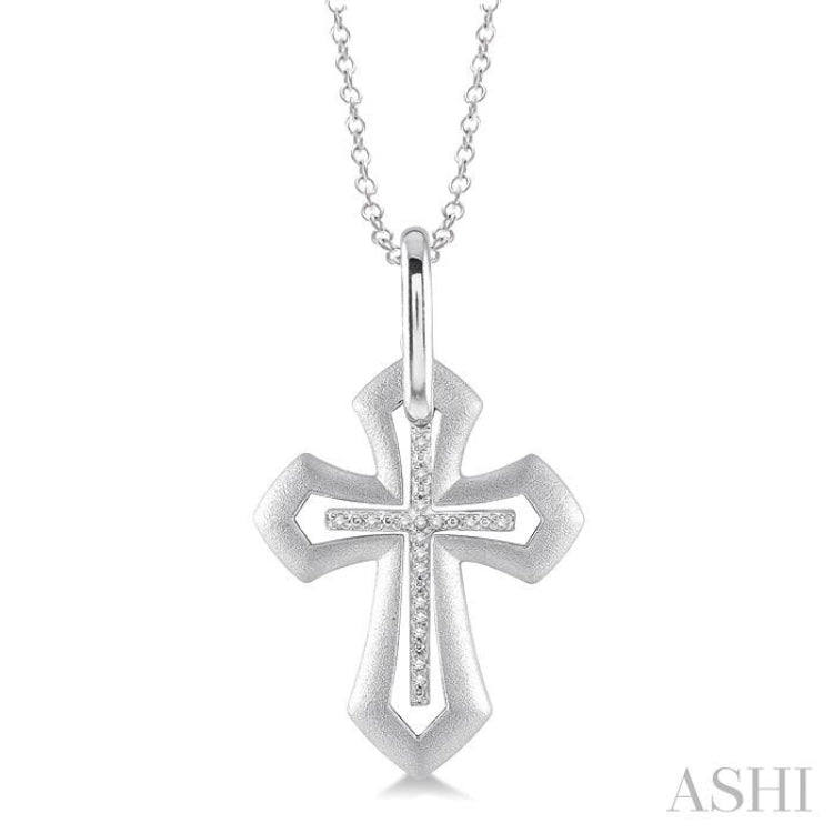 Silver Cross Diamond Pendant