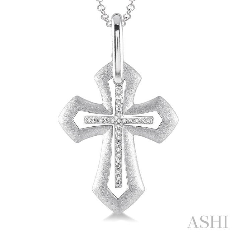 Silver Cross Diamond Pendant