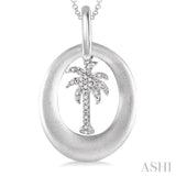 Silver Palm Tree Diamond Fashion Pendant