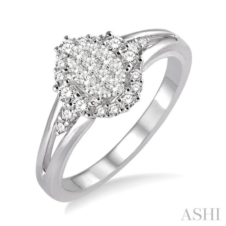 Oval Shape Lovebright Diamond Engagement Ring