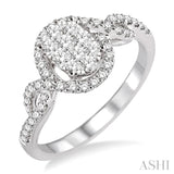 Oval Shape Lovebright Diamond Engagement Ring