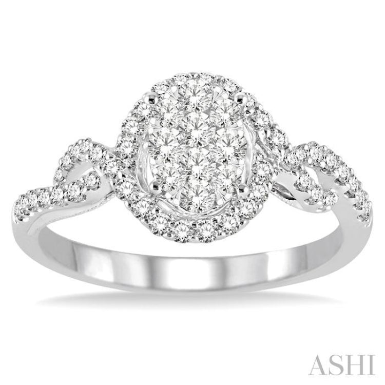 Oval Shape Lovebright Diamond Engagement Ring