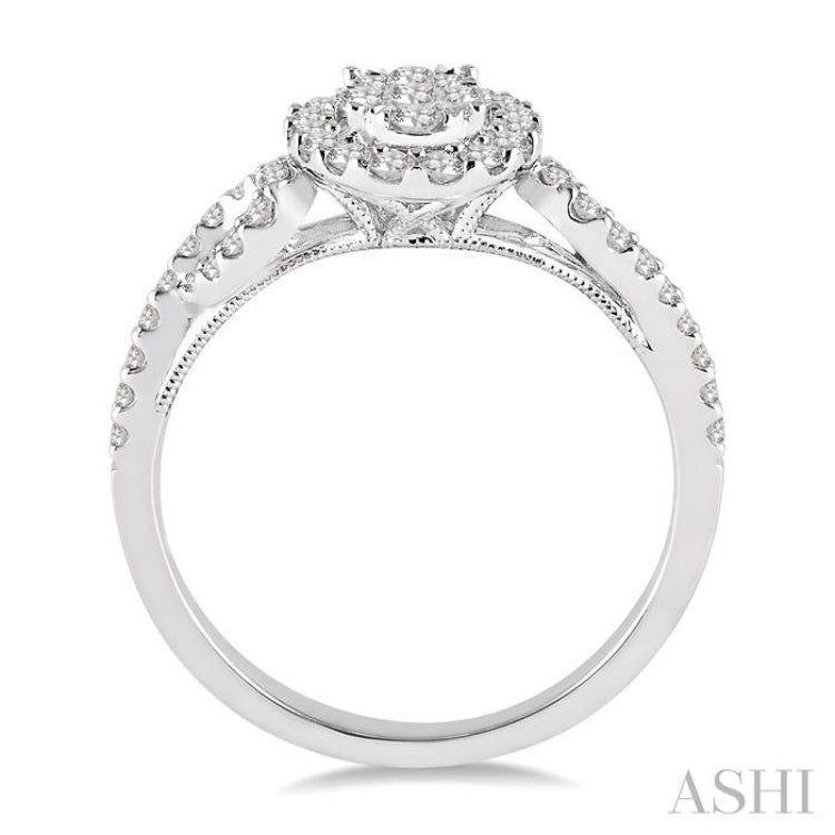 Oval Shape Lovebright Diamond Engagement Ring