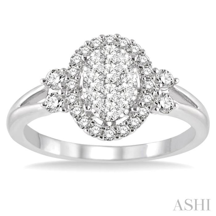 Oval Shape Lovebright Diamond Engagement Ring