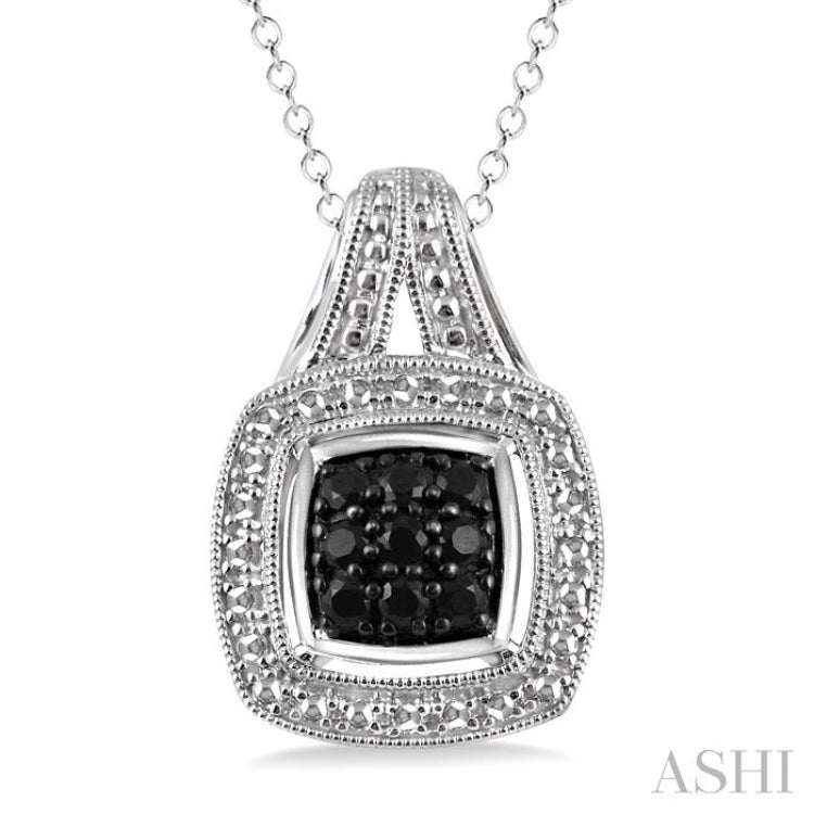 Silver Black Diamond Fashion Pendant