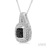 Silver Black Diamond Fashion Pendant