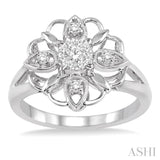 Flower Shape Lovebright Diamond Fashion Ring