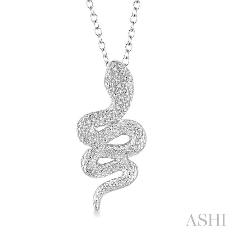 Silver Snake Diamond Fashion Pendant