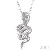 Silver Snake Diamond Fashion Pendant