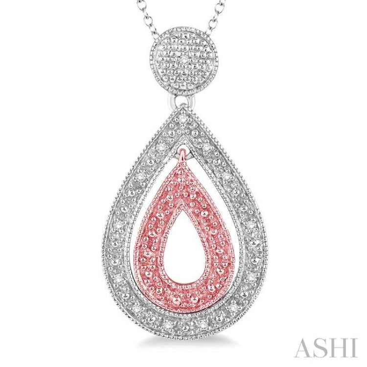 Silver Pear Shape Diamond Fashion Pendant