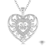 Silver Heart Shape Emotion Diamond Pendant