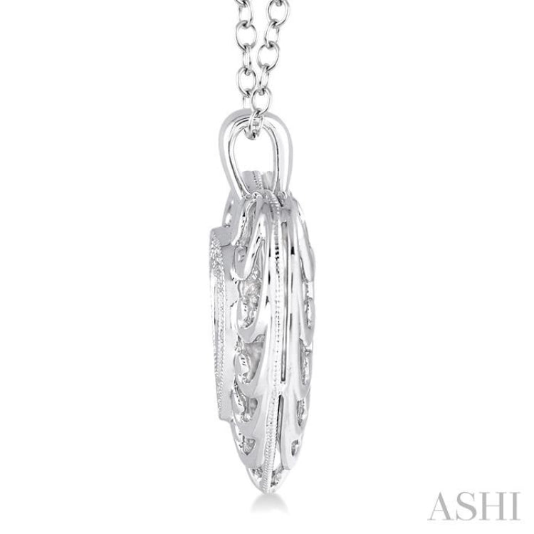 Silver Heart Shape Emotion Diamond Pendant