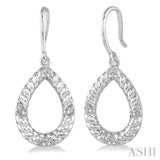 Silver Pear Shape Diamond Fashion Earrings