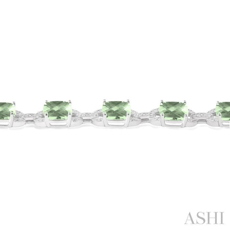 Silver Gemstone & Diamond Bracelet