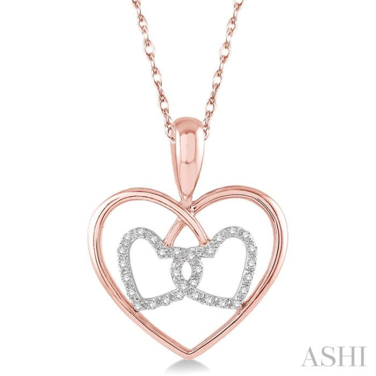 Twin Heart Shape Diamond Fashion Pendant