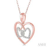 Twin Heart Shape Diamond Fashion Pendant