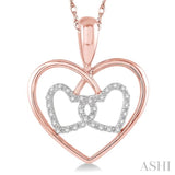 Twin Heart Shape Diamond Fashion Pendant