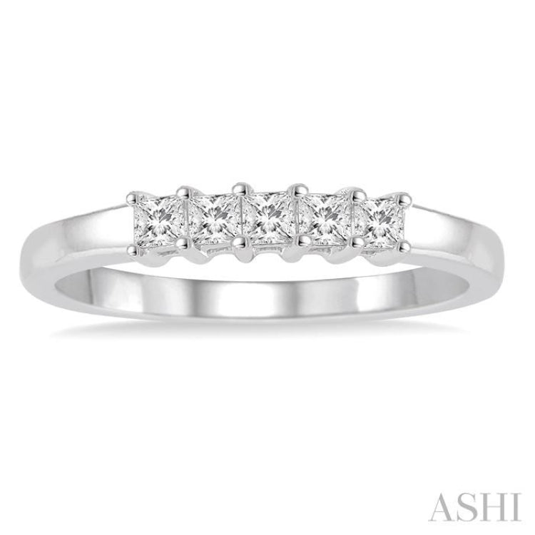 5 Stone Diamond Wedding Band