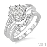 Oval Shape Lovebright Diamond Wedding Set