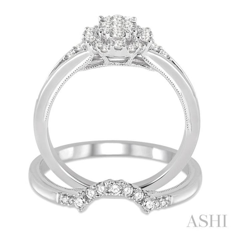 Oval Shape Lovebright Diamond Wedding Set