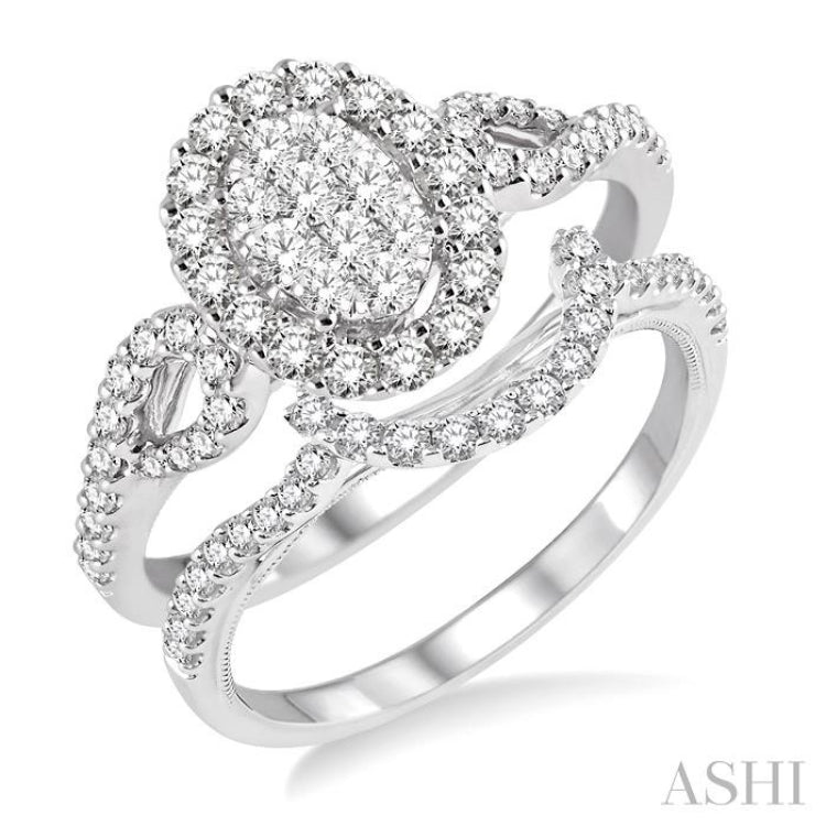 Oval Shape Lovebright Diamond Wedding Set