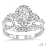 Oval Shape Lovebright Diamond Wedding Set