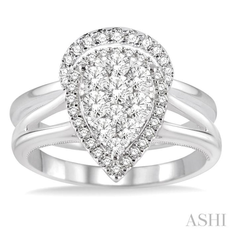 Pear Shape Lovebright Diamond Wedding Set