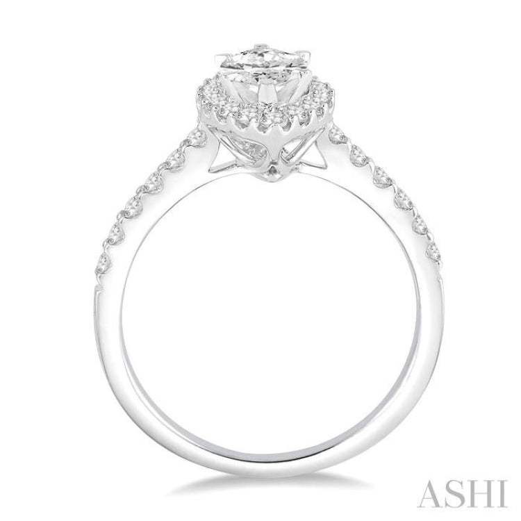 Marquise Shape Semi-Mount Diamond Engagement Ring