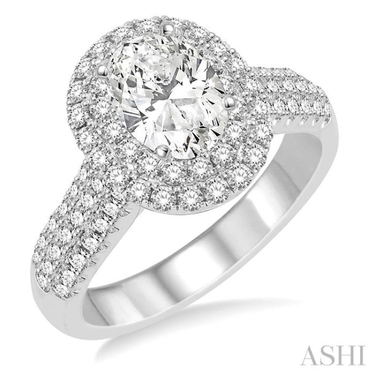 Oval Shape Semi-Mount Diamond Engagement Ring