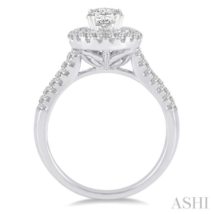 Oval Shape Semi-Mount Diamond Engagement Ring