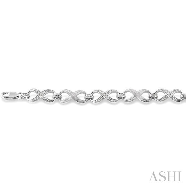 Silver Infinity Shape Diamond Fashion Bracelet