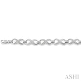 Silver Infinity Shape Diamond Fashion Bracelet