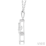 Silver Hamsa Emotion Diamond Pendant