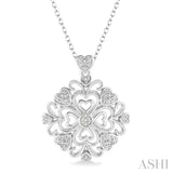 Silver Heart Shape Diamond Fashion Pendant