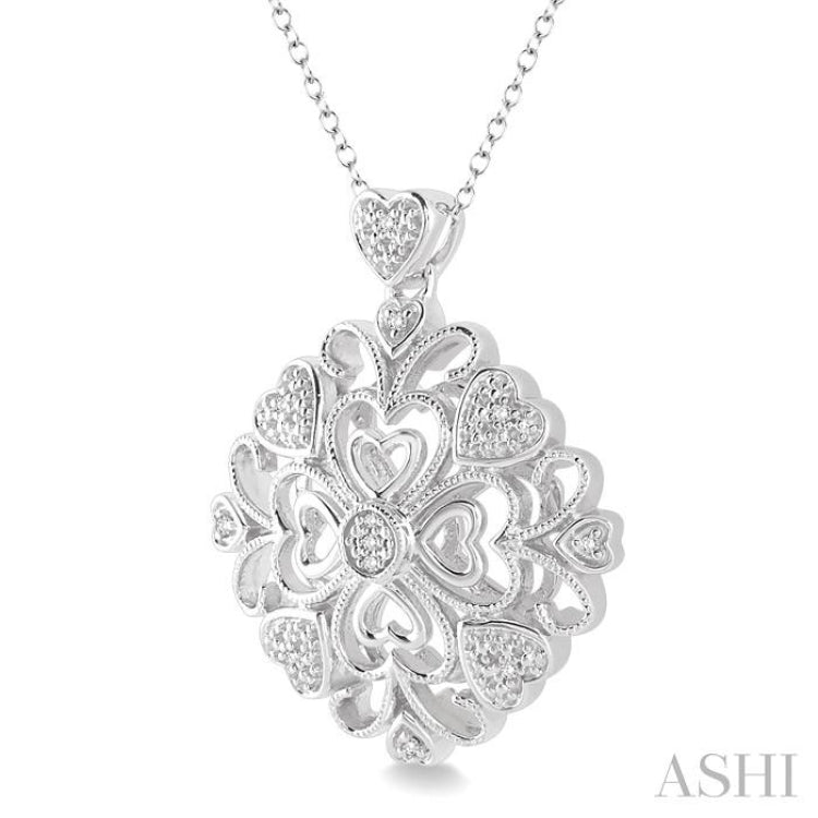 Silver Heart Shape Diamond Fashion Pendant