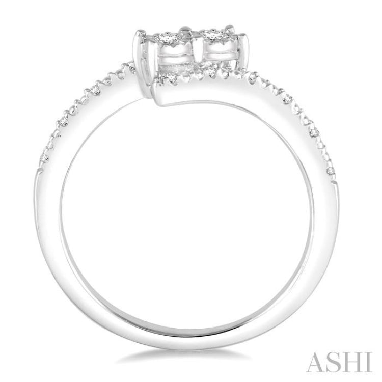 Silver 2 Stone Diamond Ring