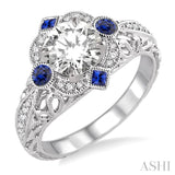 Semi-Mount Gemstone & Diamond Engagement Ring