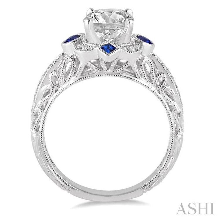 Semi-Mount Gemstone & Diamond Engagement Ring