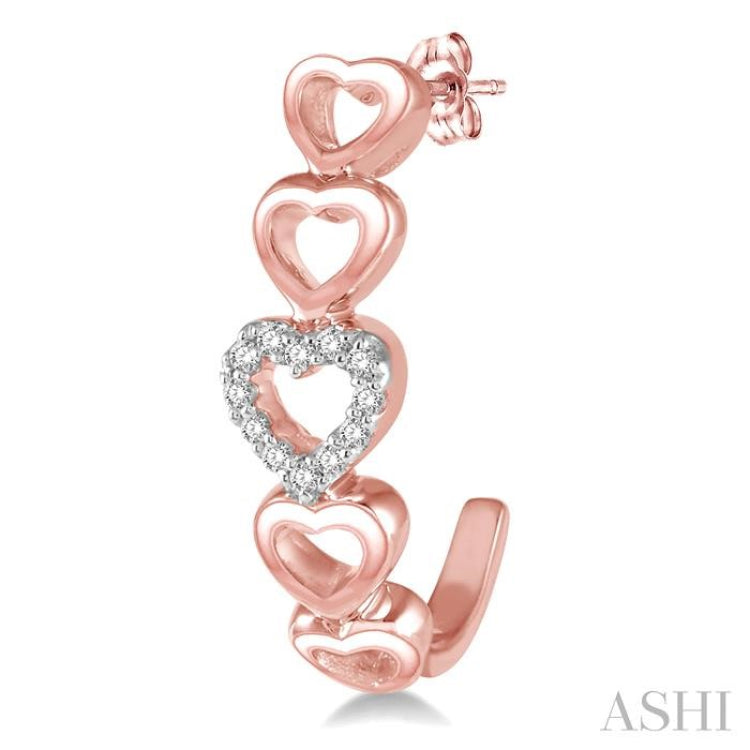 Heart Shape Diamond Fashion Half Hoop Earrings